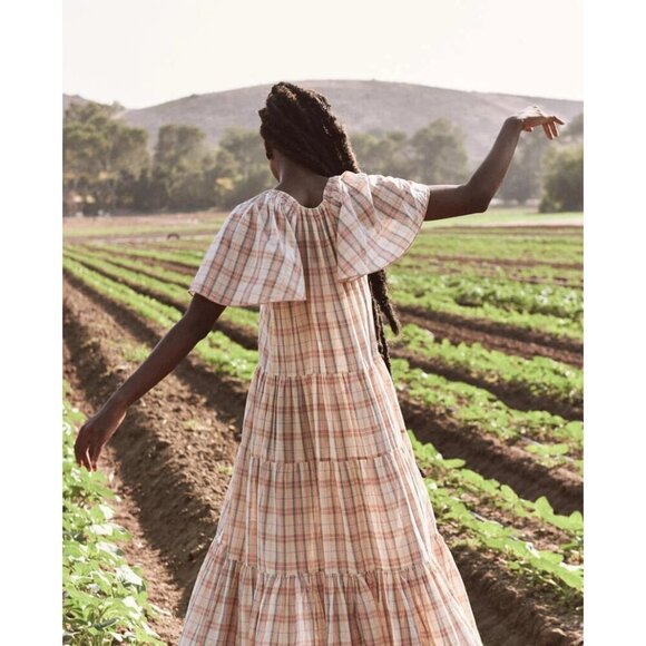 The Great. The Iris Dress in Washed Rose Plaid Size 0 XS Midi - Picture 2 of 6